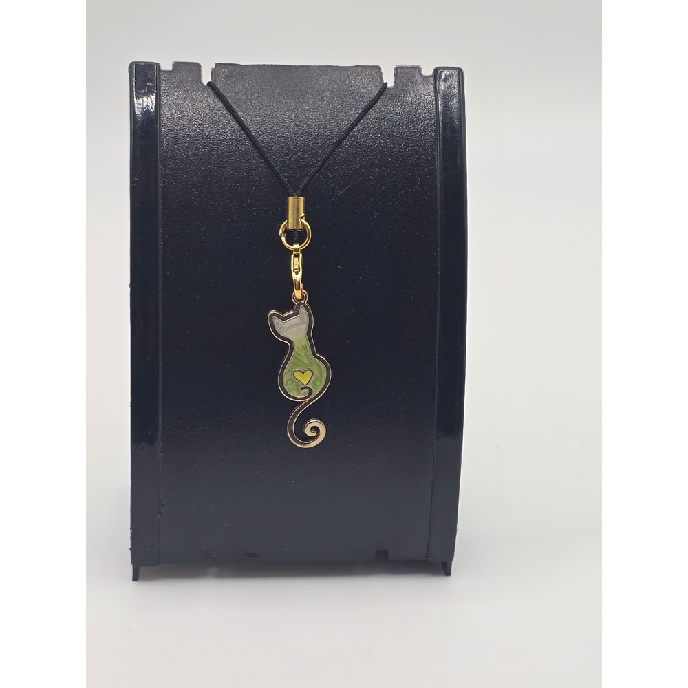 Cat Phone Charm  (Green) Handmade BUNDLE & OFFER TO SAVE